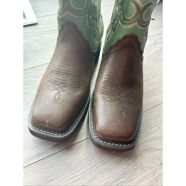 Justin Women's Raya Cowhide Gypsy Boots 12 in size 8.5B green and brown - Image 7