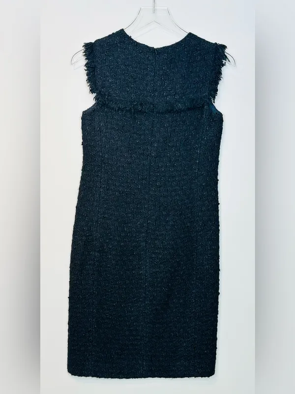 Akris Punto Black Wool Blend Boucle Tweed Sleeveless Dress - Image 2
