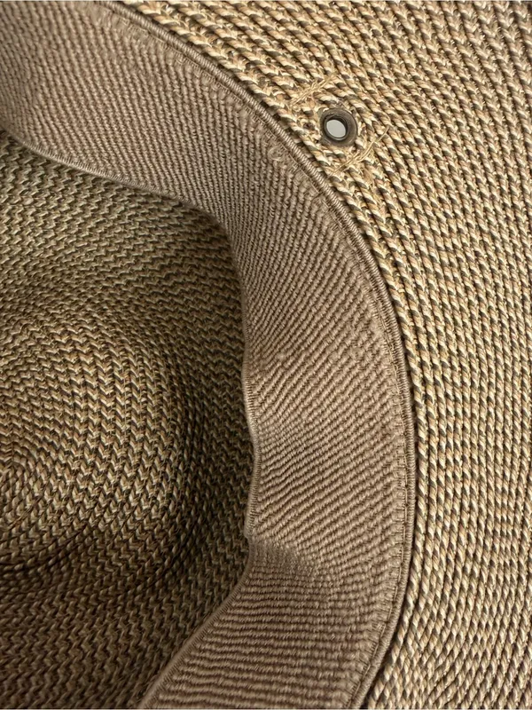 REI Hat Straw Wide Brim Braided Tan Taupe Brown Sun Packable Travel Beach Unisex - Image 10