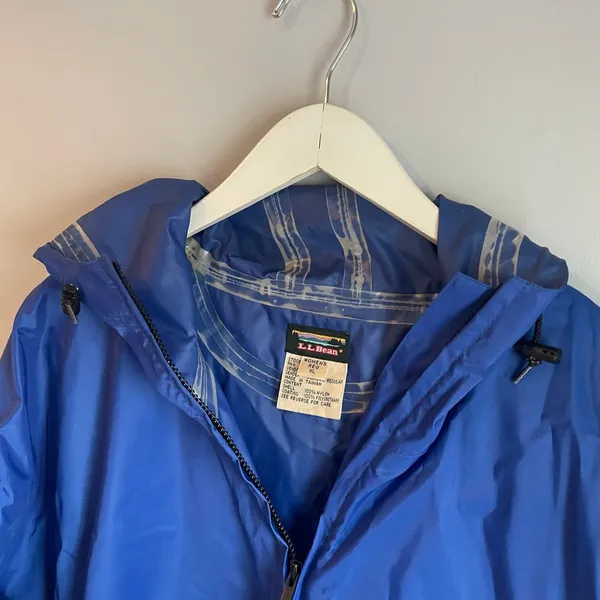Vintage 90s L.L.Bean Cobalt Blue Woman's Raincoat Heritage Countryside size XL - Image 4