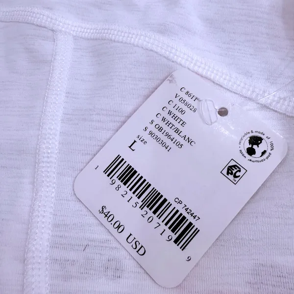 NWT Free People Movement Tempo Silver Lining White Tank size Large, Optic White - Image 9