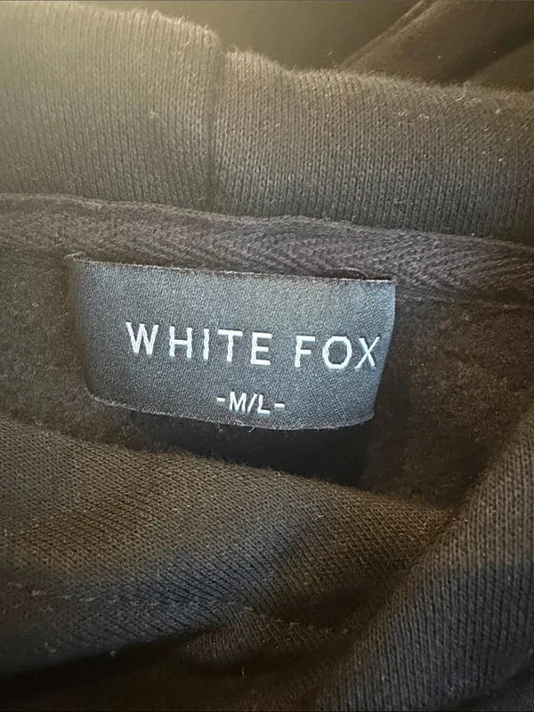 White Fox Sports Club cherry logo black hoodie sweatshirt - Image 4