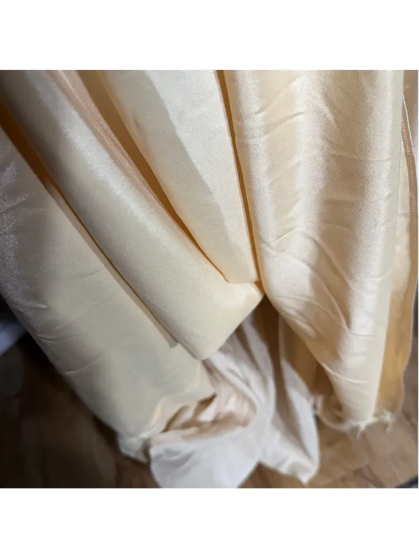 Vintage 90s prom dress golden satin open back mermaid formal homecoming fairy S - Image 12