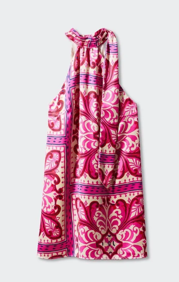 Mango Printed Halter Gown Size 8 - Image 2