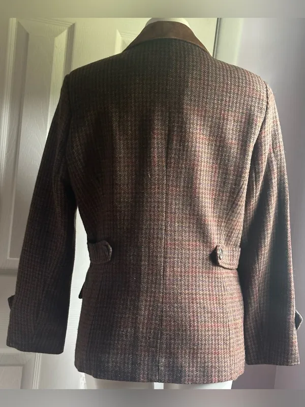 INTERNATIONAL SCENE Brown Red Blue Wool Blend Double-Breasted Coat Sz 11/12 - Image 9
