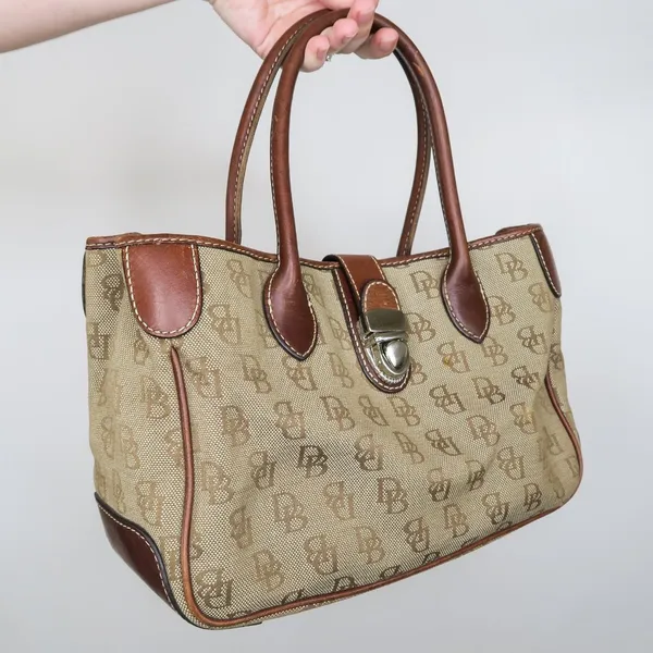 Vintage 90s Dooney & Bourke Signature Small Double Handle Tote - Image 3