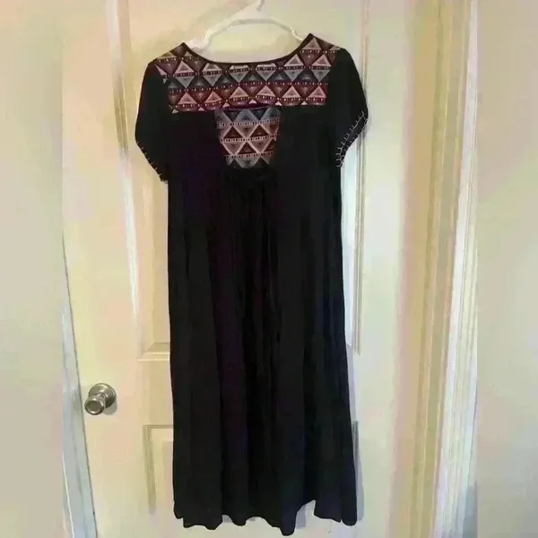 NWT Altar’d State Eggplant High Low Dress Geometric Design. Size Medium - Image 3