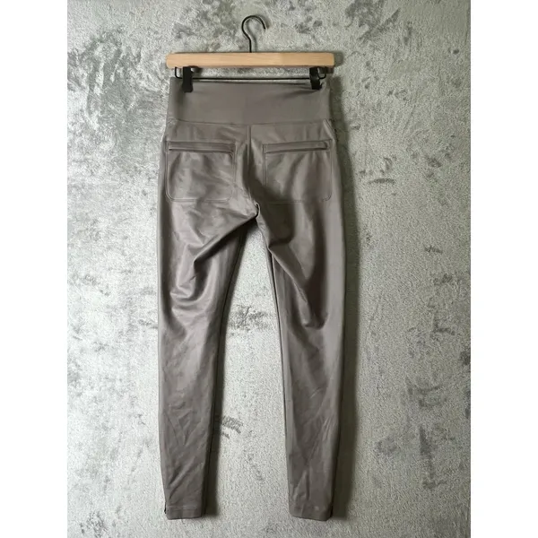 Athleta Delancey Gleam Moto Tight Leggings Taupe S Shiny Biker Athleisure New - Image 3