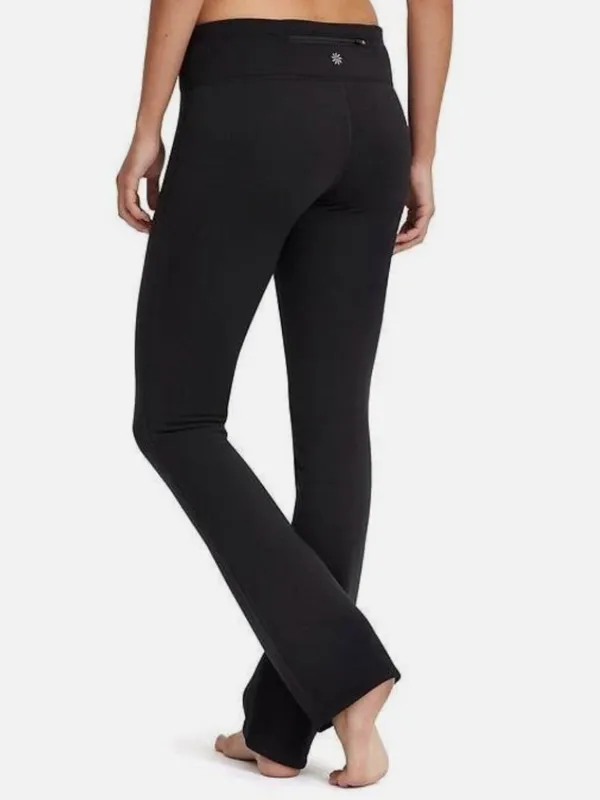 Athleta Low Rise Polartec Fleece Lined Cozy Stretch Pants 31" Black Small - Image 2