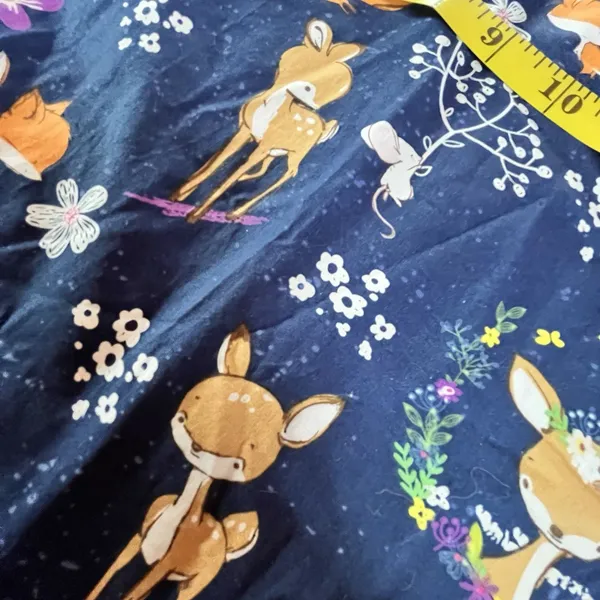 Zoe + Chloe Scrubs Uniform Medical Top Baby Deer Doe Blue Design Women’s XSmall - Image 4