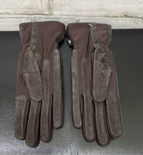 ISOTONER Stretch Leathers Brown Genuine Leather Gloves One Size - Image 6