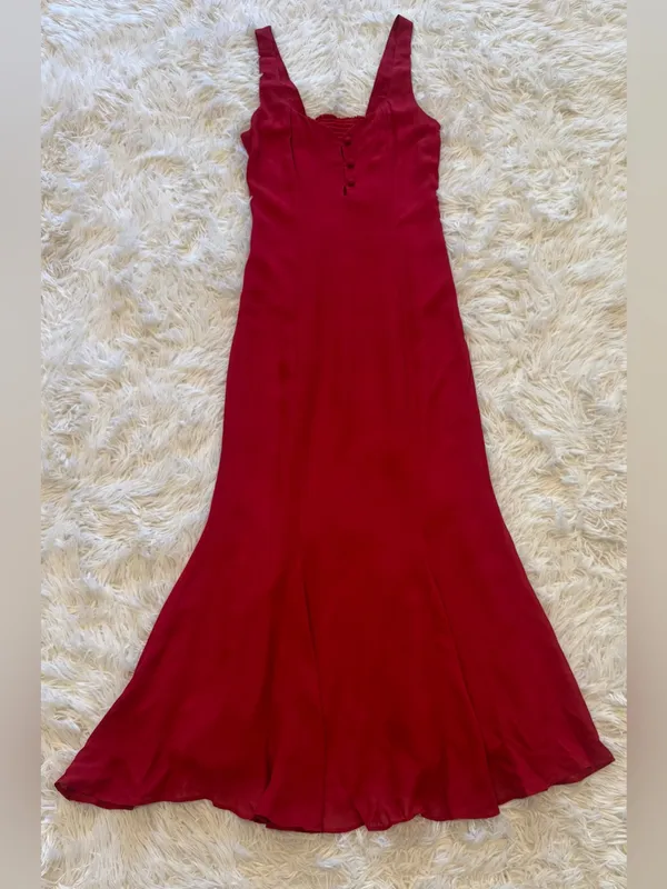 NEW REFORMATION Laine Red sleeveless midi dress sz 4 - Image 4