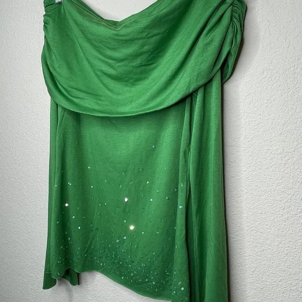 Kudu Off Shoulder Top Sequins Green - Image 4