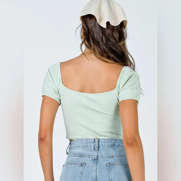 Princess Polly Kendall Crop Top in Sage Size 0 New with tag - Image 4