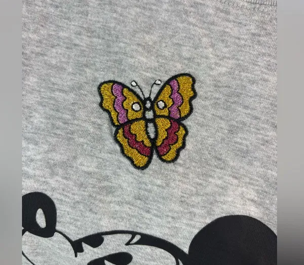 Disney Mickey Mouse XL Embroidered Tee Top in Heather Gray - Image 4