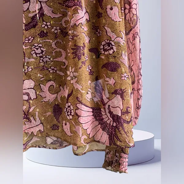 O.P.T. One Pretty Thing x Anthropologie Floral Smocked Balloon Sleeves Top - Image 6