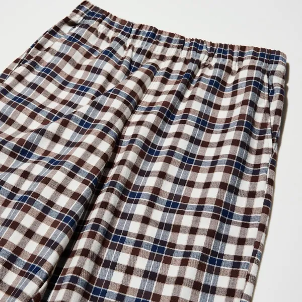Uniqlo Flannel Pants | Checked NWT Brown Large - Image 3