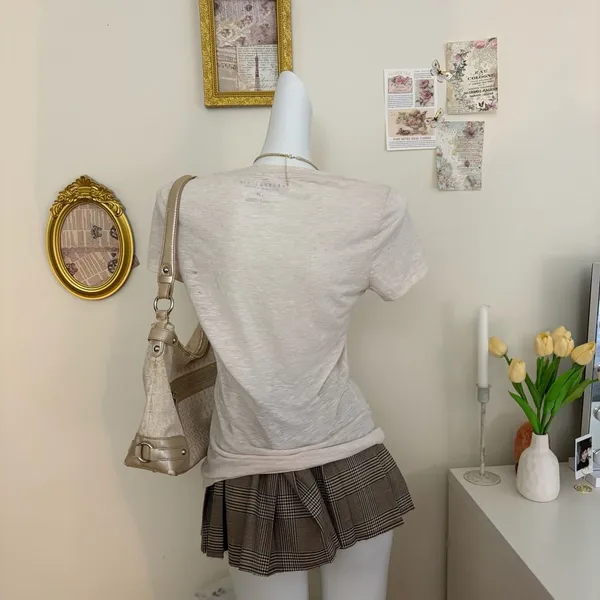 Aeropostale Graphic Tee Size L Tan Logo 87 - Image 3