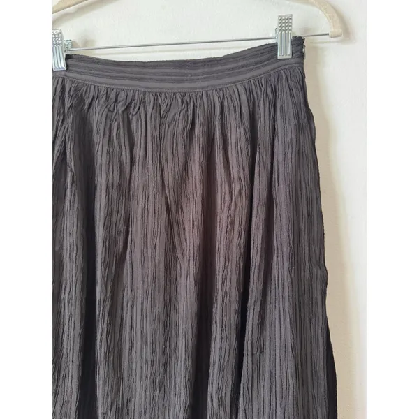 NWT Lulus Midsummer Memories Black Mid Rise Maxi Skirt Size Medium Crinkle Pleat - Image 6