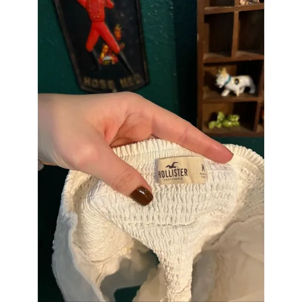 Hollister Y2K White Strapless Cropped Tube Top Sz Small - Image 3