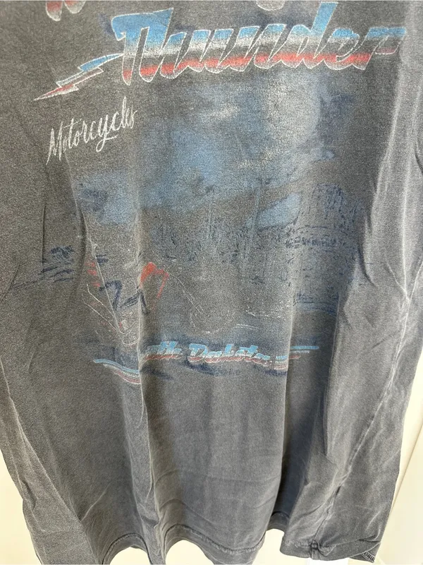 Freedom Highway Rolling Thunder Motorcycles Faded Graphic Tee - Dark Grey Size M - Image 6
