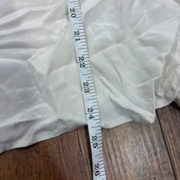 Aritzia BABATON Academy Matte Pearl 100% Silk Shortsleeve Blouse Button-Up 2XS - Image 8