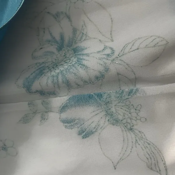Vintage Y2K Finesse White And Blue Floral sparkle Dress - Image 9