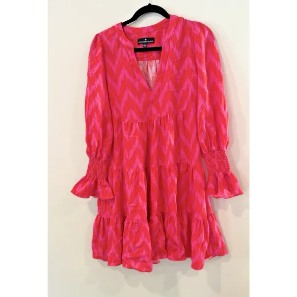 Tuckerneck Pomander Place Hot Pink Ikat Kenzo Dress Size Small - Image 2