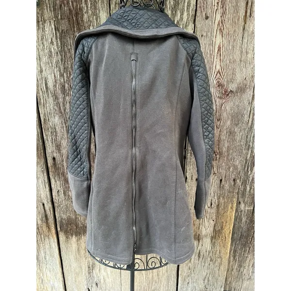 MICHAEL KORS Jacket Small Gray Voat Quilted‎ Full Zip Logo - Image 2
