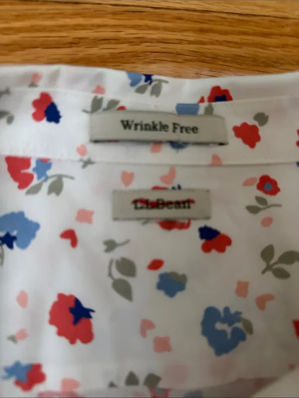 L.L. Bean White Floral Button-Down Shirt - Image 3