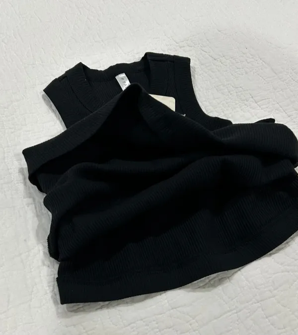 Fabletics High Neck Rib Tank Black - Image 4