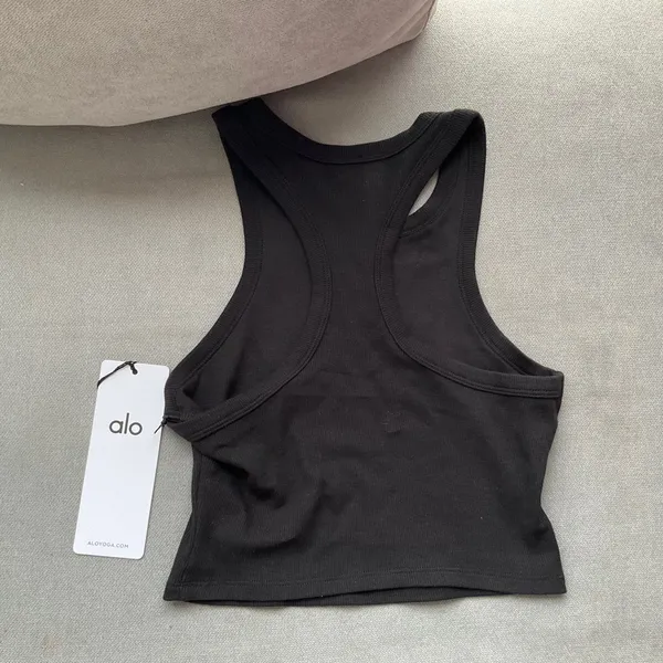 Alo Yoga Aspire Tank Black/White XS - Image 4