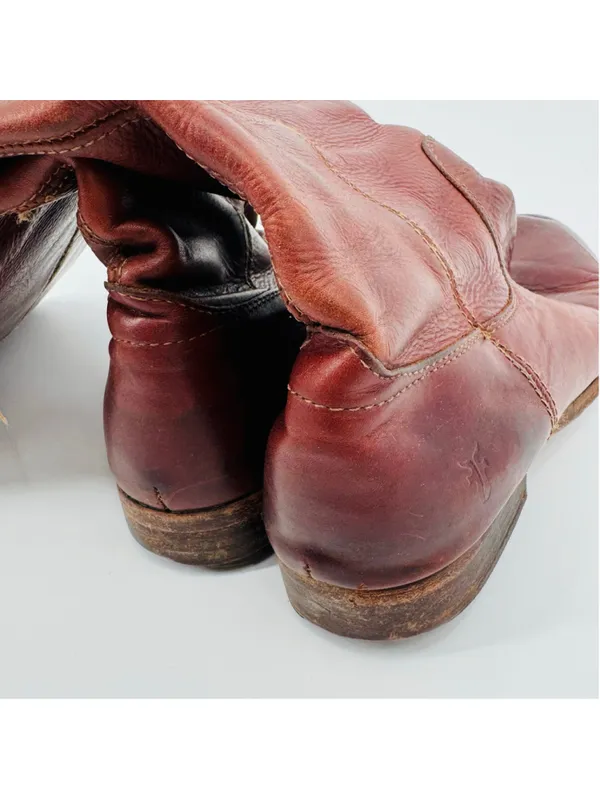 Women's Frye Leather Melissa Boots Reddish Brown Size 9.5 - READ - Image 5