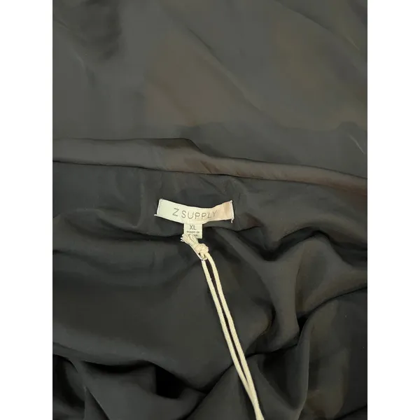 Z Supply Europa Poly Sheen‎ Skirt Black Satin Minimalist Quiet Luxury XL New - Image 6