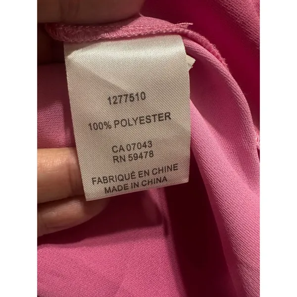 Rachel Rachel Roy‎ Hot Pink Satin Button Down Short Sleeve Blouse Large Fuchsia - Image 8