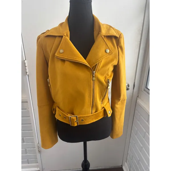 Ivonne Faux Suede Moto Biker‎ Jacket 6 maximalist layered boho grunge rocker - Image 10