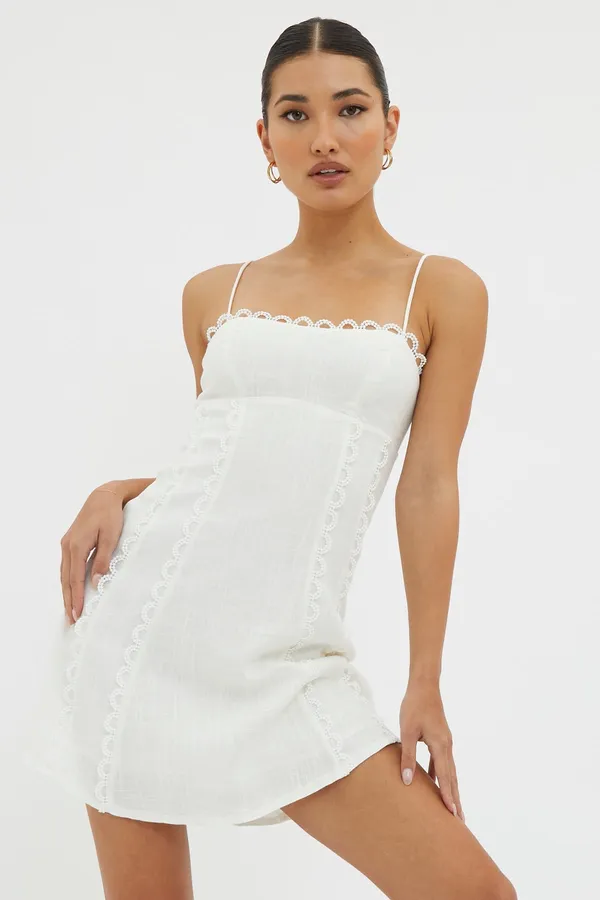 New Here Comes The Sun Chamberlain Scallop Trim Mini Dress Size XL MSRP $90 - Image 3