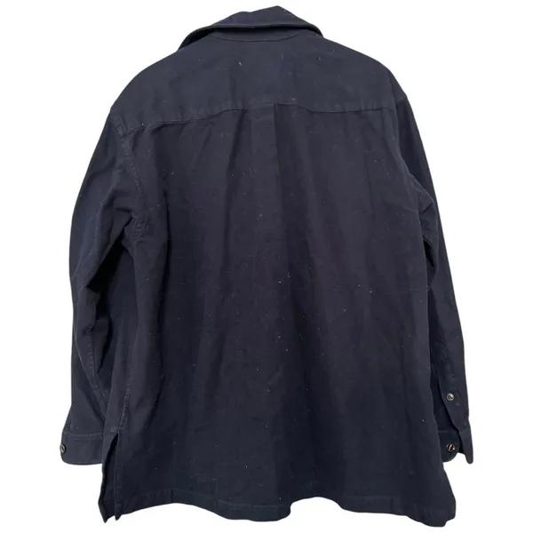Lauren Ralph Lauren Women’s Size M Navy Blue Flannel Cotton Full Zip Jacket - Image 3