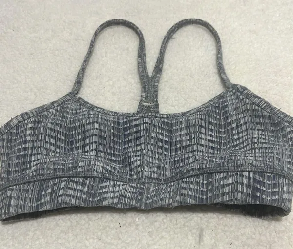 Lululemon sport bra gray/white size 2 - Image 2