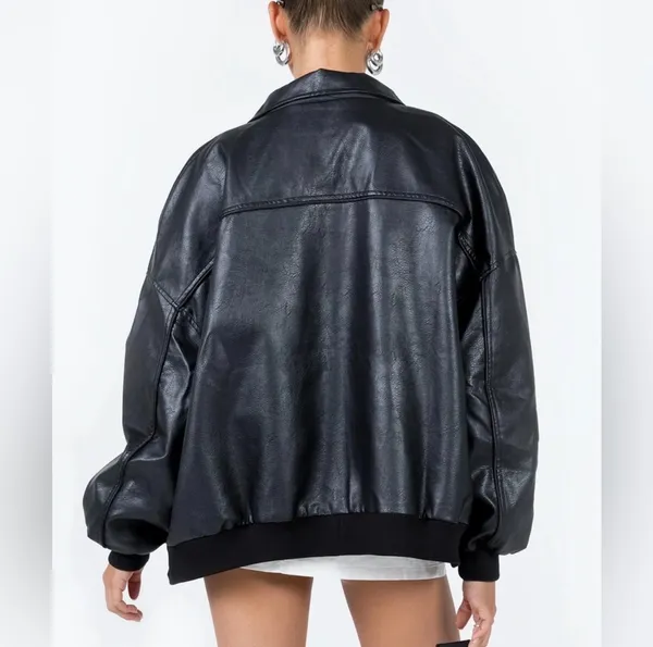 Princess Polly Goldsmith Faux Leather Jacket - Image 3