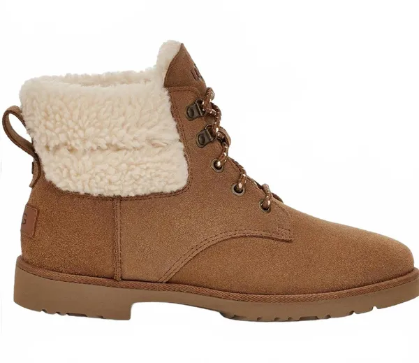 UGG Romely Heritage Lace Up Boot Leather Chestnut Womens 6 US / 37 EU NEW - Image 9