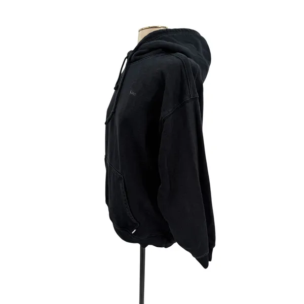 Aritzia TNA Cozy Fleece Hoodie Black Pullover Kangaroo Pocket Oversized Large‎ - Image 4