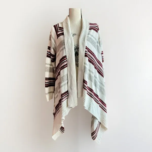 Torrid Cardigan Sweater Duster Women's size 2 2X Striped Open Draped Waterfall - Image 3