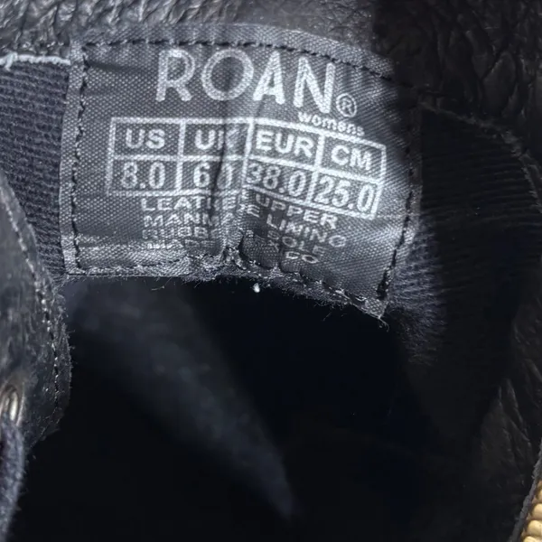 Roan by Bedstu Antonia Leather Ankle Boots 8 Black Lace Up Side Zip Block Heel‎ - Image 7