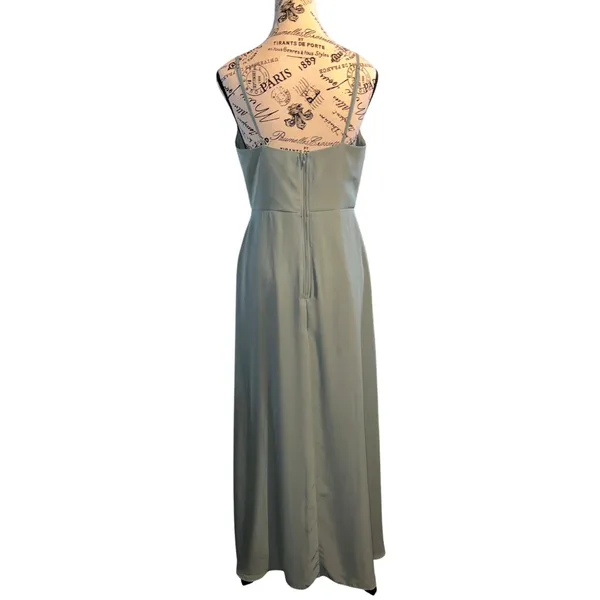 Birdy‎ Grey Amy Dress Sea Glass Chiffon Bridesmaid Gown Size Small Weddi… - Image 11