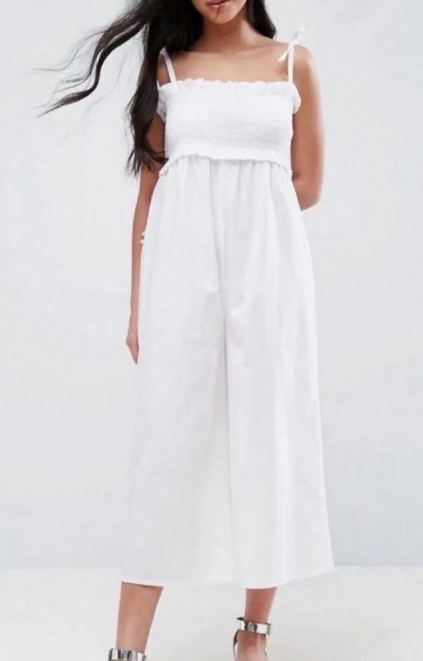 ASOS White Smocked Jumpsuit - Image 5