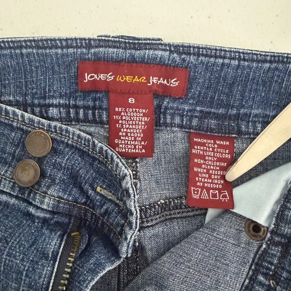 Jones Wear Jeans Cargo Shorts Womens‎ 8 Stretch Utility Multi Pocket Blue Denim - Image 7