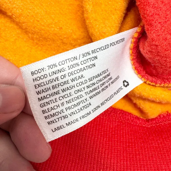LEGO x Target Colorblock Hoodie Womens Size S‎ Red Orange Pink Fleece Pullover - Image 3