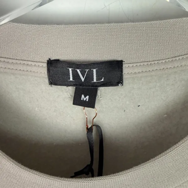 NWT IVL Collective Cropped Crewneck Sweatshirt Cotton Fleece Stone Size Medium M - Image 5