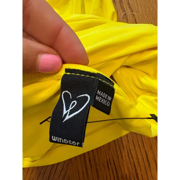 Windsor Yellow Ruched Halter Top and Ruffle Mini Skirt Set 17553ST-T XS - Image 8